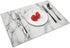 MSGUIDE Marble Placemats Set of 4 for Dining Table Washable Heat Resistant Kitchen Mats,12x18in