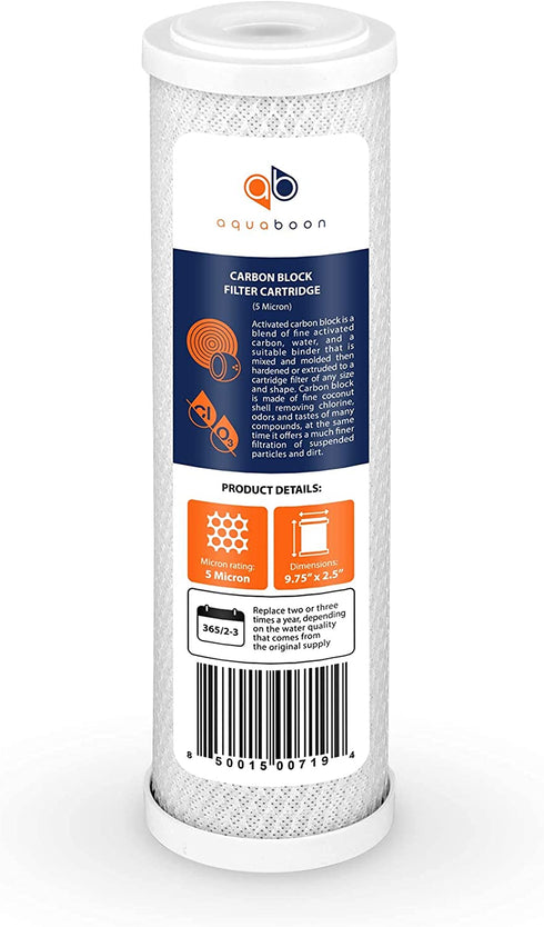 Replacement Filter Set with Sediment & Carbon Filters for Standard 10" Housings | Universal 5 Micron 10 inch Cartridge | Compatible with DWC30001, FXWTC, WHEF-WHWC, WHKF-WHWC, Pentek DGD series, RFC