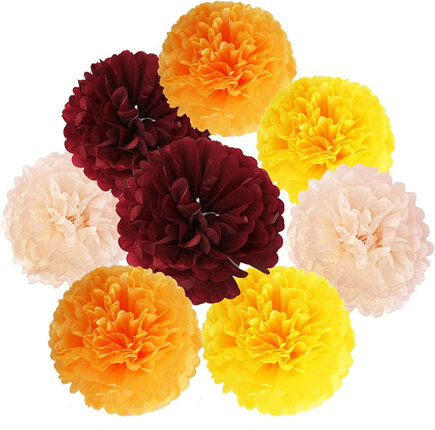 Fall Birthday Party Decorations/Burgundy Orange Birthday Party Decorations/Thanksgiving Table Decor Maroon Burgundy Yellow Women 30th/40th/50th/60th/70th Burgundy Orange Birthday Party Decorations