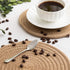 4 Pack Round Woven Placemats, Braided Tablemats Natural Jute Handmade Woven Placemats Heat Resistant Non-Slip Potholder for Dining Table (11.8 inch )