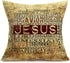 Tlovudori Quote Words Cotton Linen Home Decorative Throw Pillow Case Sofa Cushion Cover 18" x 18" (Jesus)