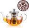 Glass Teapot With Removable Stainless Steel Infuser Premium Durable Borosilicate Glass Tea Kettle for Stovetop - Glass Flowering Tea Kettle With Infusers for loose Tea 1000 ml & Silicone Mat.