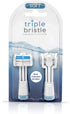 Triple Bristle Replacement Brush Head Refills | Innovative 3 Head Design | Compatible with Triple Bristle Brand Sonic Toothbrush | Color Changing Indicator Bristles | 2 Pack (Blue)