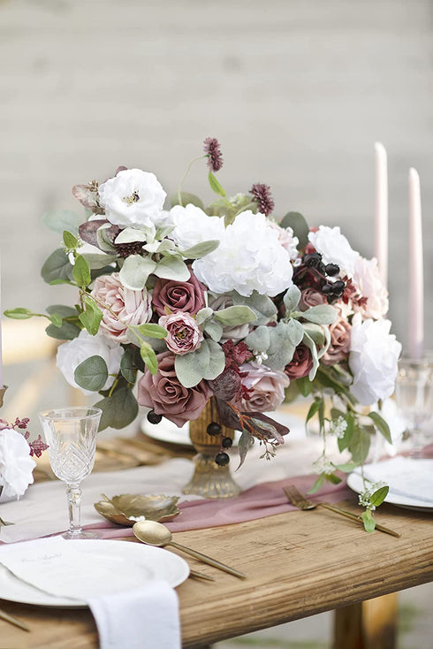Ling's moment Artificial Flocked Lambs Ear Items ,10pcs Frosted Filler Leaves for Wedding Bouquet Centerpieces Floral Arrangement and Home Decor