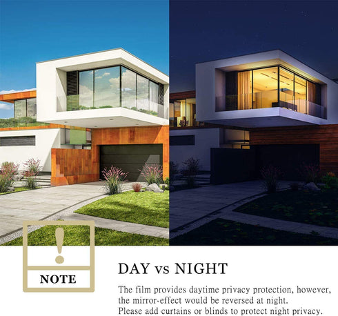 WochiTV Window Tint for Home, One Way Privacy Window Film, Glass Mirror Tint Non Adhesive Static Cling UV Blocking Heat Control Reflective Solar Vinyl Film (Silver-Brown 23.6 in x 6.56 Ft)