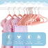 IEOKE Baby Velvet Hangers,50 Pack Children Clothes Hangers Ultra Thin Non Slip Clothes Racks with 6 Pcs Kids Clothing Dividers(Pink)