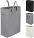 ZERO JET LAG Slim Laundry Hamper Handles Collapsible Laundry Basket Thin Dirty Clothes Basket Narrow Laundry Bag Foldable Dirty Hamper 45L (21 inches,Grey)