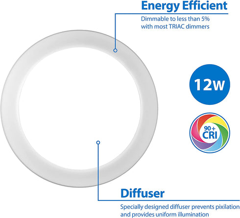 NICOR Lighting DSK Select Series 5/6-inch Surface Mount LED Downlight (DSK563120SWH), White