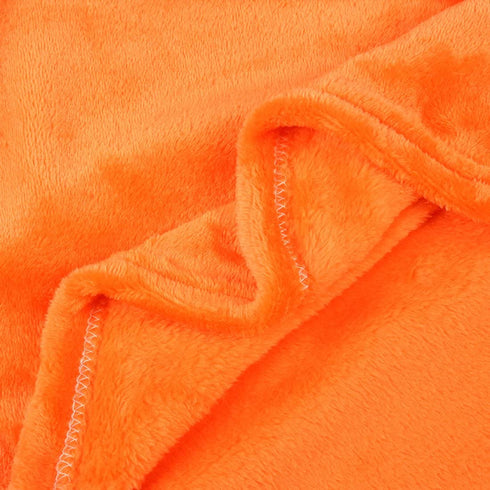 uxcell Flannel Fleece Blanket Soft Lightweight Plush Microfiber Bed or Couch Blanket, Orange Twin