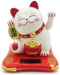 Mose Cafolo Solar Energy Powered White Maneki Neko Beckoning Lucky Money Cat for Home Office and Car d©cor