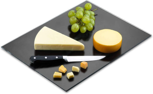 Tempered Black Glass Cutting Board Long Lasting Black Ink Glass Scratch Resistant, Heat Resistant, Shatter Resistant, Dishwasher Safe. (Large 12x16")