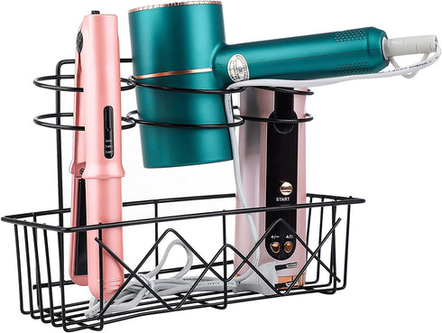 Hair Dryer Holder Wall Mounted, UBeishun Bathroom Hair Tool Organizer with Adhesive Hooks, Styling Tool Organizer for Hair Dryer, Flat Iron, Curling Wand, Hair Straighteners