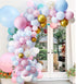 127Pcs Pastel Pink Blue Balloon Arch Garland Kit - Macaron Pink Blue Gold and Confetti Balloons for Birthday Baby Shower Gender Reveal Party Decorations