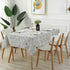 SASTYBALE Rectangle Tablecloth Geometric Style Cotton Linen Table Cloth Dust-Proof Table Cover for Kitchen Dinning Tabletop Decoration (Rectangle/Oblong, 52" x 70" (4-6 Seats), White)