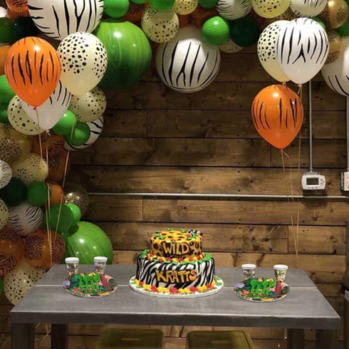 CIEOVO Zoo Jungle Animal Party Supplies - Serves 18 Guest Includes Party Plates, Spoons, Forks, Cups, Napkins Party Pack Perfect for Safari Animal Themed Birthday Shower Parties Decorations