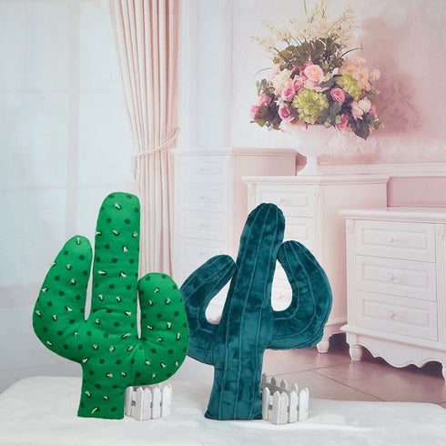 JWH 3D Cactus Shaped Throw Pillow Decorative Cushion Cover Soft Accent Pillow Cases Home Sofa Chair Bed Living Room Hand Stitch Stripes Farmhouse Decor Plant Toy Gift 13 x 18 Inch Green