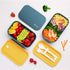 Japanese Bento Box - All-in-One Stackable Bento Lunch Box Container - Leakproof Eco-Friendly Meal Prep Containers for Men Women, Microwave and Dishwasher Safe,Easy Wash (Blue)