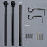 Curtain Rod,1 Inch Adjustable Black Curtain Rods for Windows 34" to 68",Stainless Steel Single Curtain Rod Set with Brackets for Bedroom Kitchen Window ?Black?