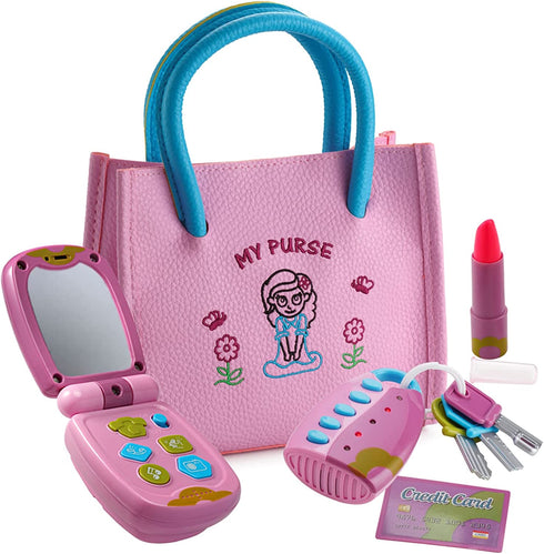 Dress Up America Toddler Purse for Pretend Play - My First Purse - Dress Up Purse Toy with Accessories