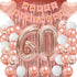60 Birthday Decorations for Women 60th Birthday Decor Rose Gold 60th Birthday Decorations Party Supplies for Women 60 Balloon Numbers Happy 60th Birthday Banner