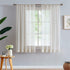 FMFUNCTEX Linen-Blend Sheer Curtains for Living Room 63-inch Long Vintage Flax Window Drapes for Farmhouse Bedroom Rod Pocket 52" Wide Set of 2 Natural
