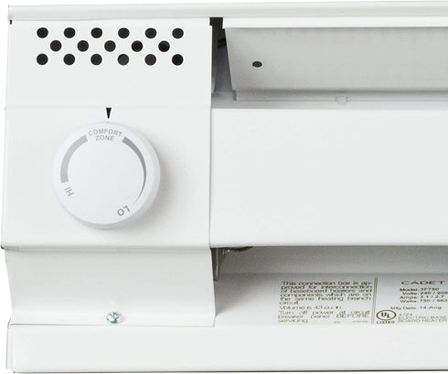 Cadet Single Pole Built-In Thermostat Kit for Electric Baseboard Heaters (Model: BTF1W), 22 Amp, White