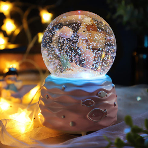 BREIS Snow Globes,Mermaid Snowglobes with Musical,LED Lights, Gifts for Girls,Birthday Christmas Festival Gift for 5-12 Year Old Girls (Pink)