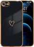 YKCZL Compatible with iPhone SE 2022 Case/iPhone SE 3 Case 2022 / iPhone SE 2020 Case/iPhone 8 Case/iPhone 7 Case with Loving Heart Pattern Side Print Design for Women Girls(Black)(Black)