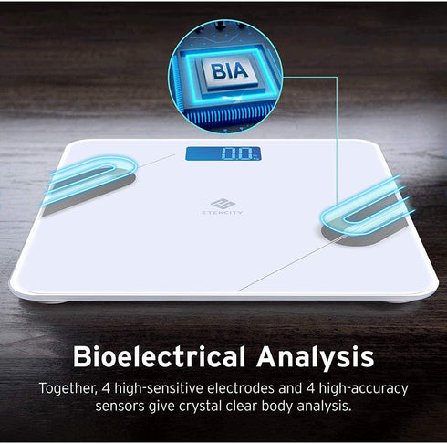Etekcity Scale for Body Weight, Smart Digital Bathroom Weighing Scales with Body Fat and Water Weight for People, Bluetooth BMI Electronic Body Analyzer Machine, 400lb