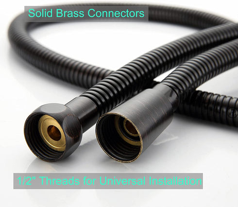 TRIPHIL Kink-free Shower Hoses Extra-long for Handheld Showerhead Hose Replacement Flexible Metal Shower Tube Extension Anti-twist 2 Brass Connectors Stainless Steel Sleeve Oil Rubbed Bronze 79 Inch
