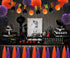 ADLKGG Halloween Orange Purple Black Party Decorations, €œHappy Halloween Banner, Balloons, Tissue Paper pom poms Flowers, Tassel DIY Party Garland, Birthday Party, Baby Shower, Festival