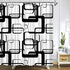 Black and White Shower Curtain Modern Black Geometric Shower Curtain Abstract Fabric Shower Curtain for Bathroom Decorative Waterproof with 12 Hooks, 72 x 72 Inches