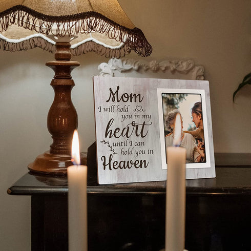 Memorial Gifts Picture Frame - Loss of A Mother Sympathy Gifts, In Memory of Mother Forever in Our Hearts, Fits 4x6 Inches Photo