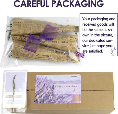 Natural Dried Lavender Flowers Bouquet,3 Bundles Dried Flowers Perfect for Home Decoration,Wedding,Photo Prop(270-300 Stems)-by TOMOON