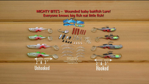Mighty Bite Nano Kit - Worlds First Baby Baitfish Lure, Great Casting or Trolling for Trout, Panfish, Crappie, Bass