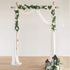 AGEOMET 2pcs Artificial Eucalyptus Garland with Flowers Greenery Garland Willow Vines White Rose Garland, Faux Silver Dollar for Fireplace Mantle Table Wedding Party Garden Boho Room Decor