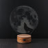 LED Table Lamp Jubapoz 3D Illusion Night Light Desk Lamp USB 3D Illusion Lamp, Acrylic Creative Toys Decorations, Warm White (Wolf)