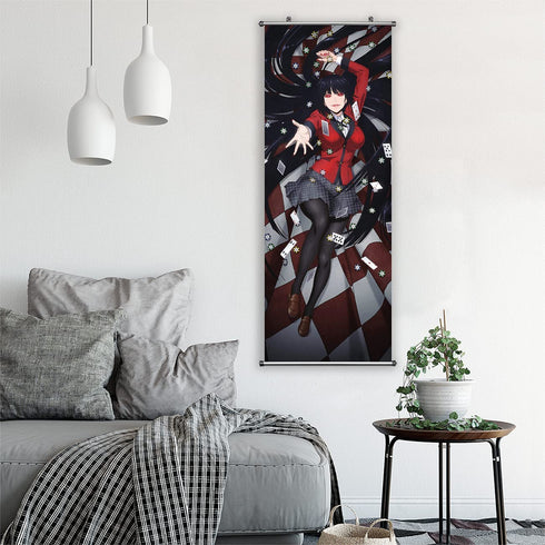 Anime Scroll Poster for Yumeko Jabami- Fabric Prints 100 cm x 40 cm | Premium and Artistic Anime Theme Gift | Japanese Manga Hanging Wall Art Room Decor
