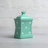 Handmade Teal Blue and White Polka Dot Small 5.3oz/150ml Ceramic Kitchen Herb, Spice, Storage Jar with Lid, Pottery Canister, Housewarming Gift by City to Cottage®