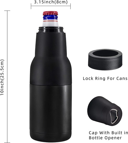 Beer Bottle Insulator Can Cooler 12 oz 304 Stainless Steel 3 in 1 Frost Buddy Beer Coozy for Cans Skinny Can Coffee Accessories Beer Cooler Beer Gifts for Men Slim Can Insulated