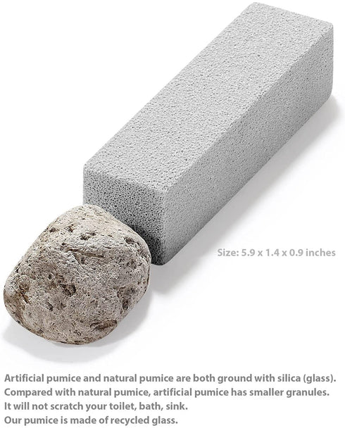 Pumice Stone for Toilet Cleaning Bowl Stick, Refresh Toilet Within 1 Minute, 6 New Ways to Use a Pumice Stone, Remove Water Rings Stains on Toilets Bowls, Bathtubs, Pool Shower Tiles, 20 Count