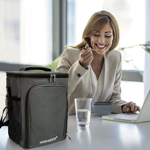 11L!2 Compartment Lunch Box,2 Deck/Dual Compartment/2 Compartments/Double Deck Insulated Lunch Bag Box,Lunch Box for Men/Women,Lunch Bag for Women/Men,Reusable Bag,Beach Cooler Bag