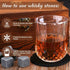Whisky Glass Set for Men, Elegant Whisky Stones Set Included 8 Granite Whisky Rocks Chilling Stones and 2 Whisky Glasses, Nice Gift for Fathers Day, Valentine's Day and Anniversary