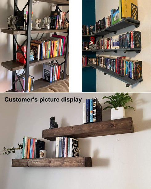 MSDADA Bookends, Book Ends for Shelves, Bookends for Office, Book Ends for Heavy Books, Book Shelf Holder Stand Home Decorative?Metal Bookend Supports, Book Stoppers, Black(3 Pairs)