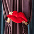 Ashler 3D Lips Throw Pillows Smooth Soft Velvet Insert Included Cushion for Couch Bed Living Room, New Red, 20 X 11 inches