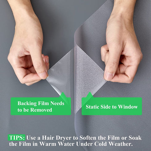 Coavas Window Privacy Film Non-Adhesive Frosted Glass Static Cling Sun Blocking Heat Control Home Office Decorative Stickers for Bathroom Door Coverings (Pure, 29.5 x 118.1 Inch)