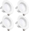Sunco Lighting 4 Inch LED Can Lights Retrofit Recessed Lighting, Baffle Trim, Dimmable, 3000K Warm White, 11W=60W, 660 LM, Damp Rated, Replacement Conversion Kit UL Energy Star Listed 4 Pack