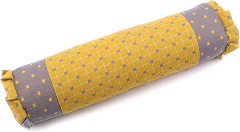 Buckwheat Pillow Neck Roll Pillow - EDOMI Cervical Lumbar Support Pillow Round Therapeutic Bolster Pillow for Stomach Sleepers Spine and Back Pain Buckwheat Hulls Filling (16x4 inch, Yellow)