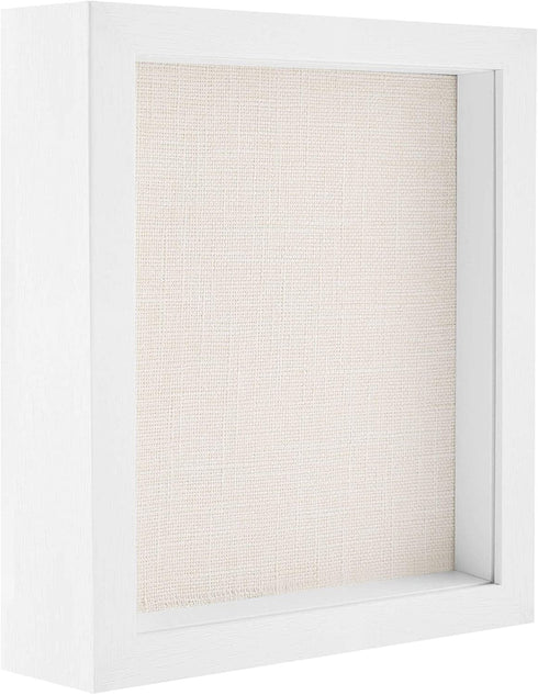 8x10 Shadow Box Display Case for Memorabilia, Pins, Awards, Medals, Tickets and Photos - Wood Shadow Box Frame (1, White)