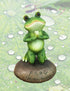 DWK Praying Frog Outdoor Garden Statue | Religious Novelties Outdoor Frog Statues | Garden Meditation and Garden Frogs Decor | Inspirational Figurines - 6.5"